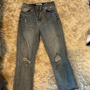 Blue denim jeans